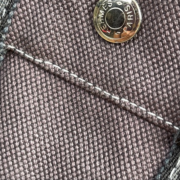 Hermes Small Canvas Gray Tote Bag - Picture 7 of 15